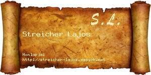 Streicher Lajos névjegykártya